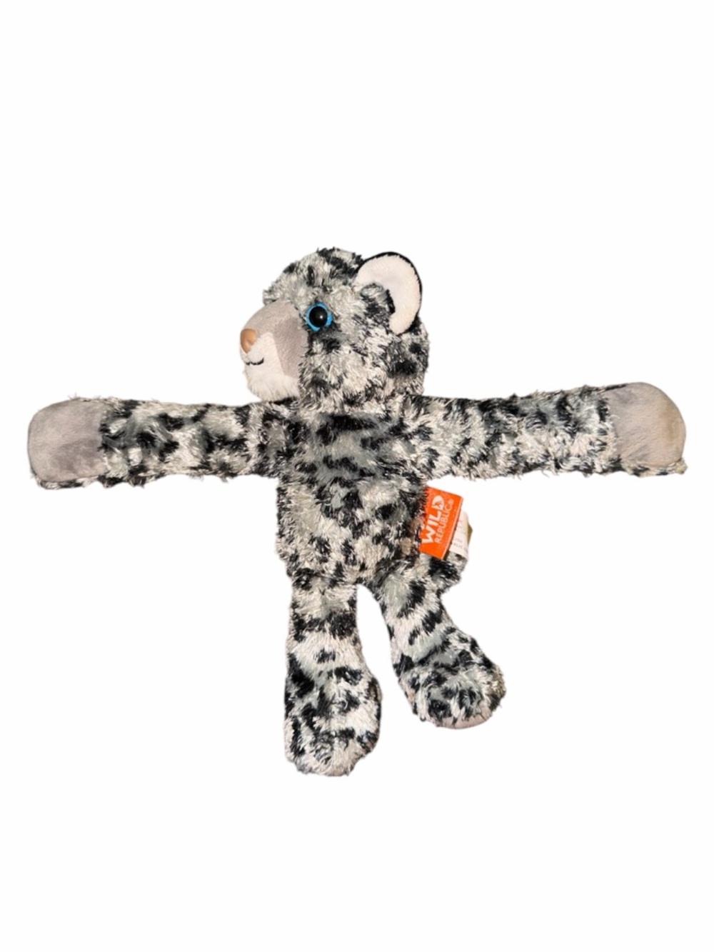 Plush Grey Leopard Slap Bracelet